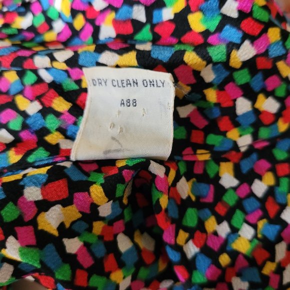 1980s Liz Claiborne Rainbow Colorful Confetti Skirt Set - Picture 7 of 16